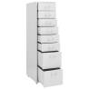 Mobile File Cabinet Grey - Durable Metal 8 Drawer Storage