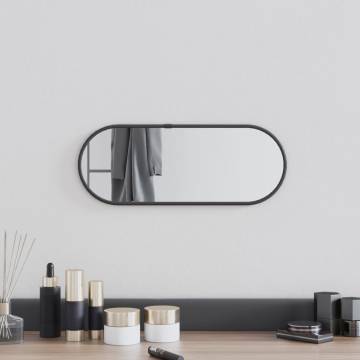 Elegant Black Oval Wall Mirror 40x15 cm | Hipomarket