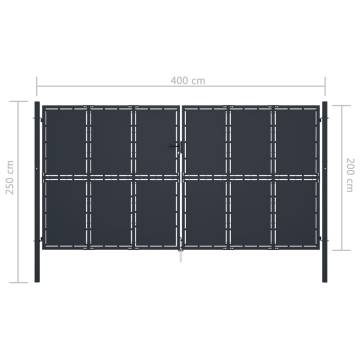 Garden Gate Steel 400x200 cm Anthracite - Durable & Secure