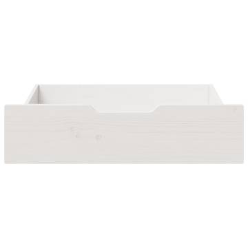 Under-Bed Drawers 2 pcs - White Solid Pinewood Storage