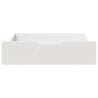 Under-Bed Drawers 2 pcs - White Solid Pinewood Storage