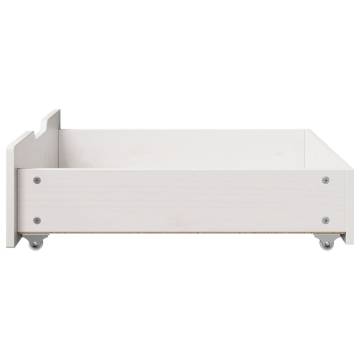 Under-Bed Drawers 2 pcs - White Solid Pinewood Storage