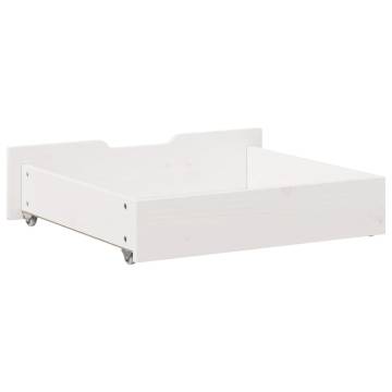 Under-Bed Drawers 2 pcs - White Solid Pinewood Storage