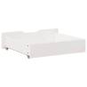 Under-Bed Drawers 2 pcs - White Solid Pinewood Storage