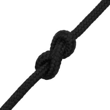 Boat Rope Full Black 8mm 100m Polypropylene - Durable & Versatile