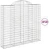 Arched Gabion Baskets - 50 pcs Galvanised Iron 200x50x180/200 cm