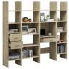 4 Piece Book Cabinet Set - Sonoma Oak Engineered Wood