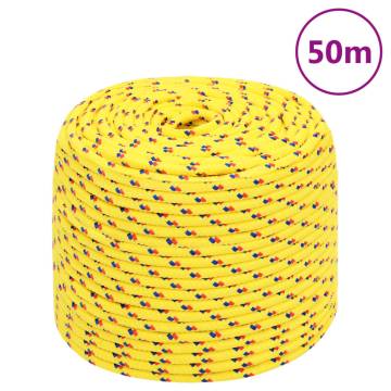 Boat Rope Yellow 10mm 50m Polypropylene - Durable & Versatile