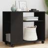  Side Table with Wheels Black 70x35x60 cm Engineered Wood Colour black Quantity in Package 1 