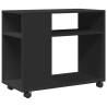 Stylish Black Side Table with Wheels - 70x35 cm | Hipo Market