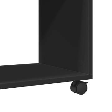 Stylish Black Side Table with Wheels - 70x35 cm | Hipo Market