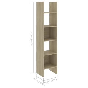 4 Piece Book Cabinet Set - Sonoma Oak Engineered Wood