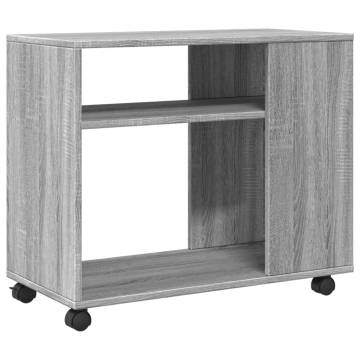 Side Table with Wheels Grey Sonoma - Stylish & Practical