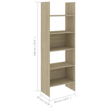 4 Piece Book Cabinet Set - Sonoma Oak Engineered Wood