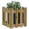 Garden Planter with Fence Design - 40x40 cm Pine Wood