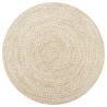 Handmade Rug Jute White and Natural 150 cm Colour white Diameter 150 cm 