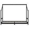 Kids Bed Frame Black 90x200 cm Solid Wood Pine | HipoMarket