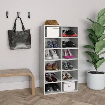 Concrete Grey Shoe Rack 54x34x100.5 cm - Stylish Storage Solution