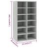 Concrete Grey Shoe Rack 54x34x100.5 cm - Stylish Storage Solution