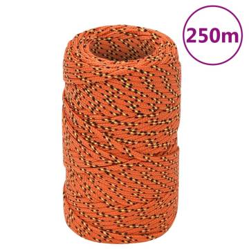 Boat Rope Orange 2mm 250m Polypropylene - Durable & Versatile