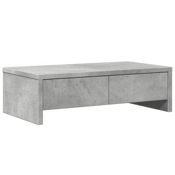 Monitor Stand with Drawers - Concrete Grey | HipoMarket