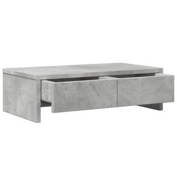 Monitor Stand with Drawers - Concrete Grey | HipoMarket