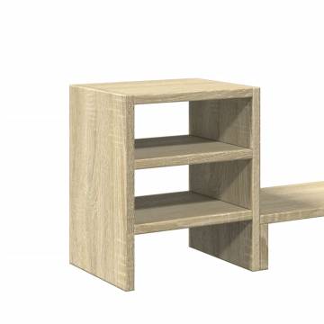 Monitor Stand with Desk Organiser - Sonoma Oak | HipoMarket UK