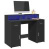  Desk with LED Lights Black 120x55x91 cm Engineered Wood Colour black Size 120 x 55 x 91 cm 