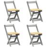 Corona Grey Foldable Dining Chairs - 4 pcs Pine Wood Set