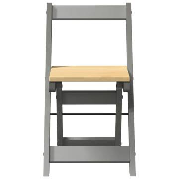 Corona Grey Foldable Dining Chairs - 4 pcs Pine Wood Set