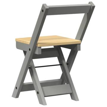 Corona Grey Foldable Dining Chairs - 4 pcs Pine Wood Set