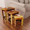 Vintage Reclaimed Wood Nesting Table Set - 3 Pieces