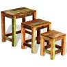 Vintage Reclaimed Wood Nesting Table Set - 3 Pieces