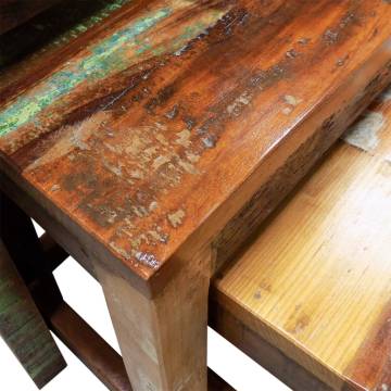 Vintage Reclaimed Wood Nesting Table Set - 3 Pieces