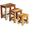 Vintage Reclaimed Wood Nesting Table Set - 3 Pieces