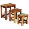 Vintage Reclaimed Wood Nesting Table Set - 3 Pieces