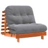 Futon Sofa Bed with Mattress - Wax Brown Solid Pine