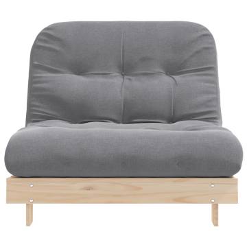 Futon Sofa Bed with Mattress - Solid Pine Wood 100x206 cm