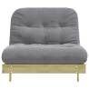 Futon Sofa Bed with Mattress - Pinewood & Adjustable Backrest