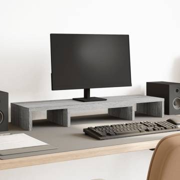 Adjustable Monitor Stand Riser - Grey Sonoma (80x24 cm)