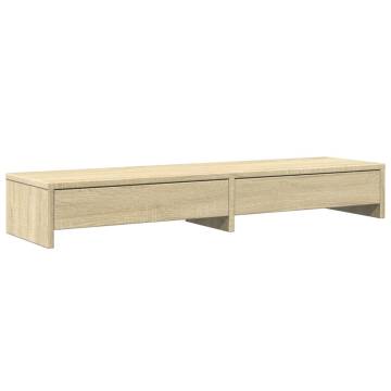 Monitor Stand with Drawers - Sonoma Oak 100x27x15 cm