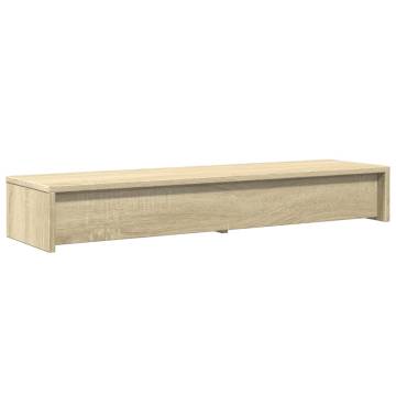 Monitor Stand with Drawers - Sonoma Oak 100x27x15 cm