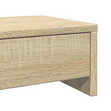 Monitor Stand with Drawers - Sonoma Oak 100x27x15 cm