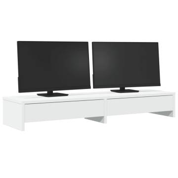 Monitor Stand with Drawers - White 100x27x15 cm | HipoMarket