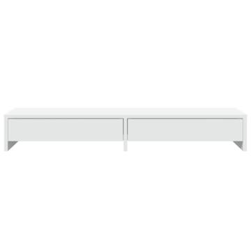 Monitor Stand with Drawers - White 100x27x15 cm | HipoMarket