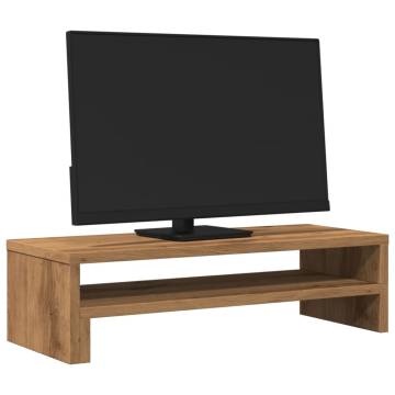 Stylish Monitor Stand in Artisian Oak - 54x22x15 cm