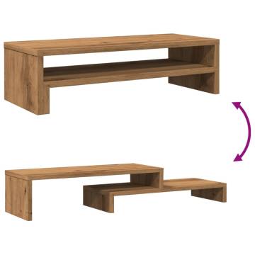 Stylish Monitor Stand in Artisian Oak - 54x22x15 cm