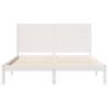 Extra Long White Bed Frame 160x210 cm Solid Wood | HipoMarket