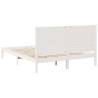 Extra Long White Bed Frame 160x210 cm Solid Wood | HipoMarket