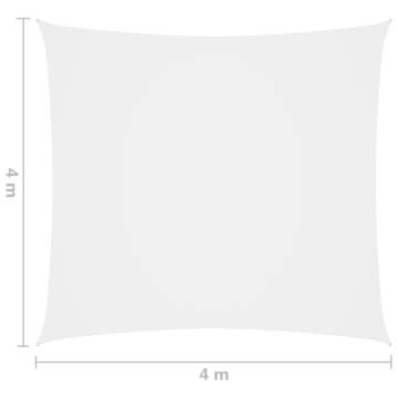 Sunshade Sail Oxford Fabric Square 4x4m - White | Hipo Market